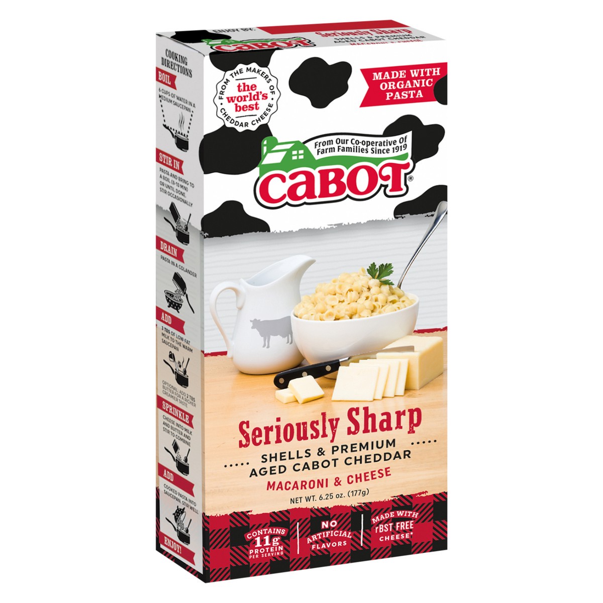 slide 3 of 4, Cabot Seriously Sharp Macaroni & Cheese, 6.25 oz