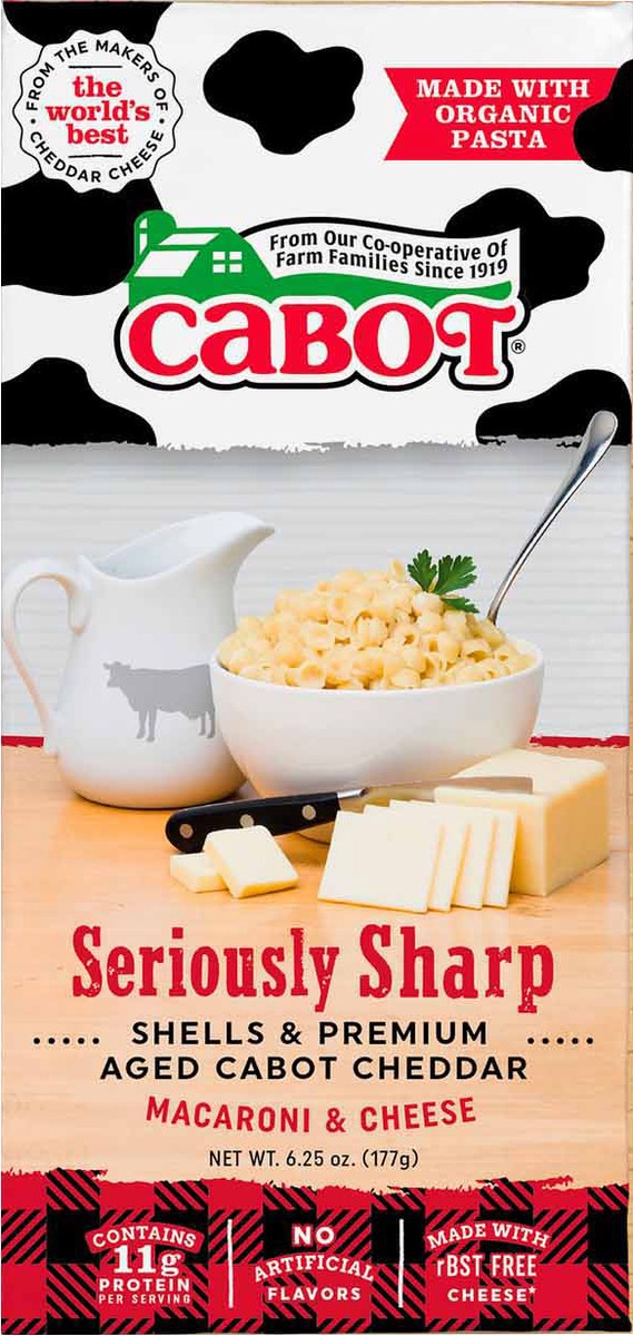 slide 4 of 4, Cabot Seriously Sharp Macaroni & Cheese, 6.25 oz