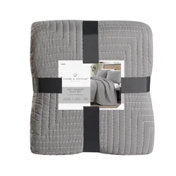 ROOM & RETREAT HAMILTON QUILT SET GREY KING
