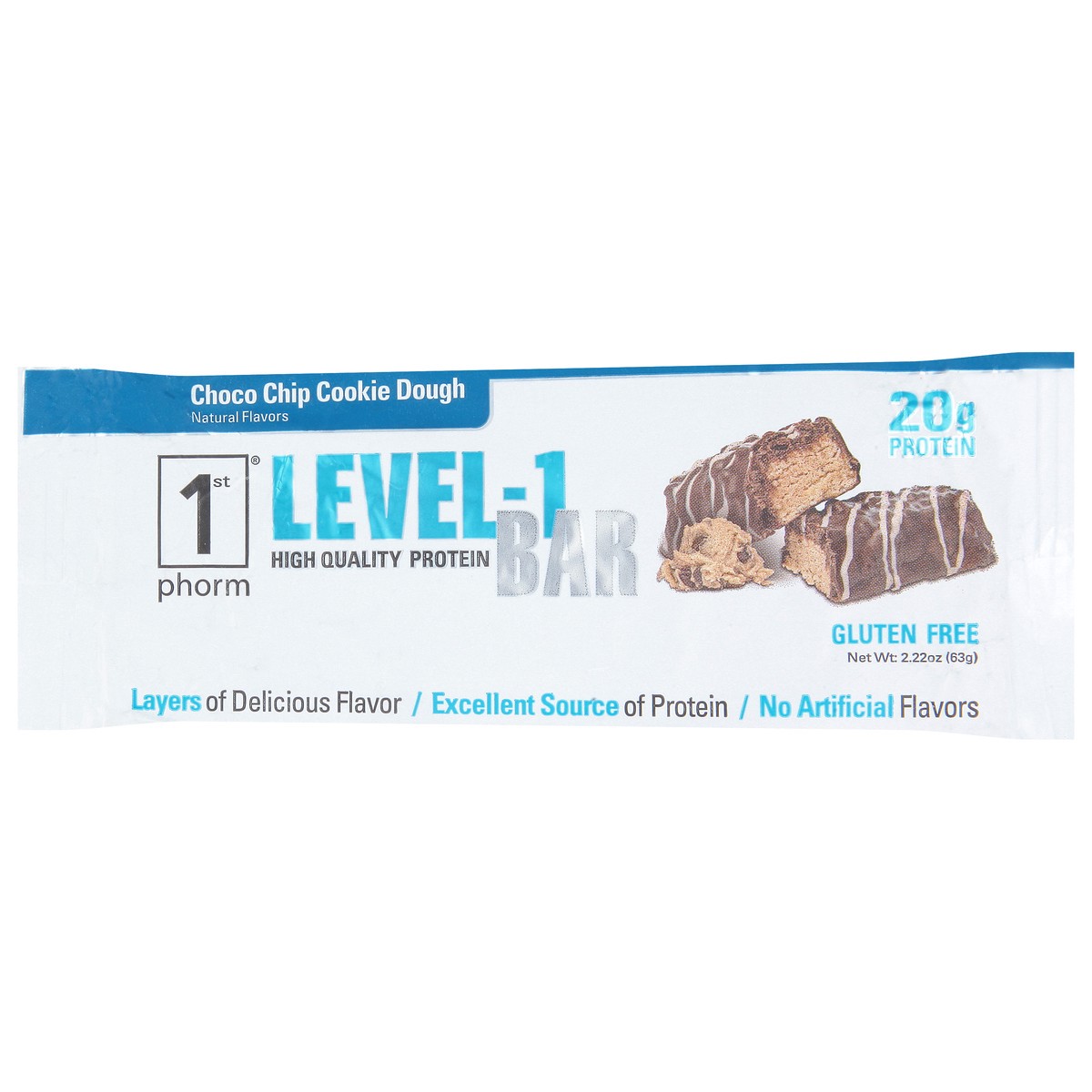 slide 9 of 9, 1st Phorm Chocolate Chip Cookie Dough Protein Bar, 2.2 oz