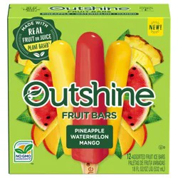 Outshine Pineapple, Watermelon, and Mango Mini Fruit Pops, Variety Pack, 12 Count