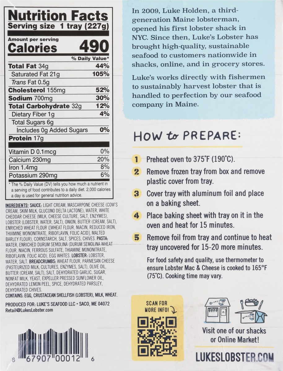 slide 10 of 13, Luke's Baked Lobster Mac & Cheese 8 oz, 8 oz