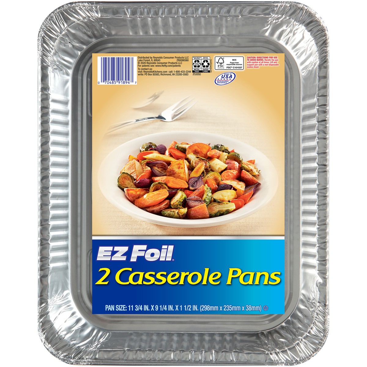 slide 1 of 3, EZ Foil 11-3/4 x 9-1/4 x 1-1/2 in. Casserole Pans 2 ct Pack, 2 ct