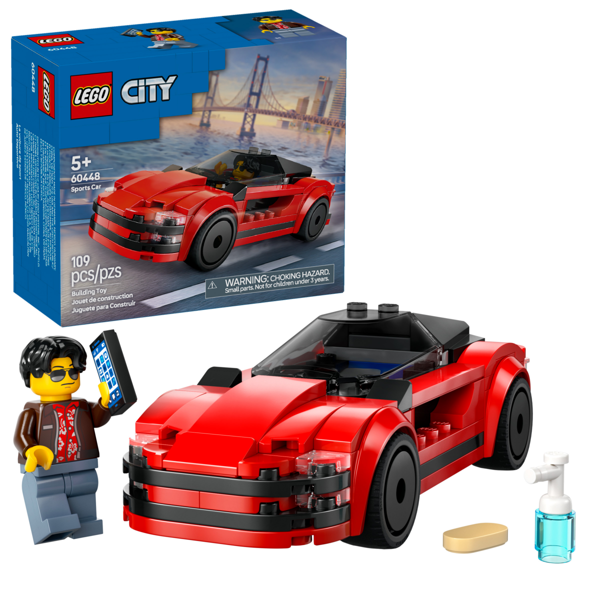 slide 1 of 21, LEGO City Red Sports Car Building Toy 60448, 1 ct