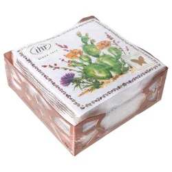 Boston International Texas Wildflower Cocktail Napkins & Copper Caddy Set