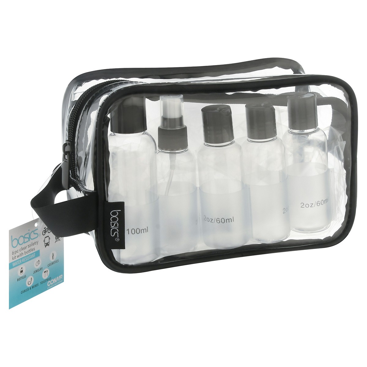 slide 3 of 9, Allegro Basics Clear Toiletry Kit with Bottles, 1 ct