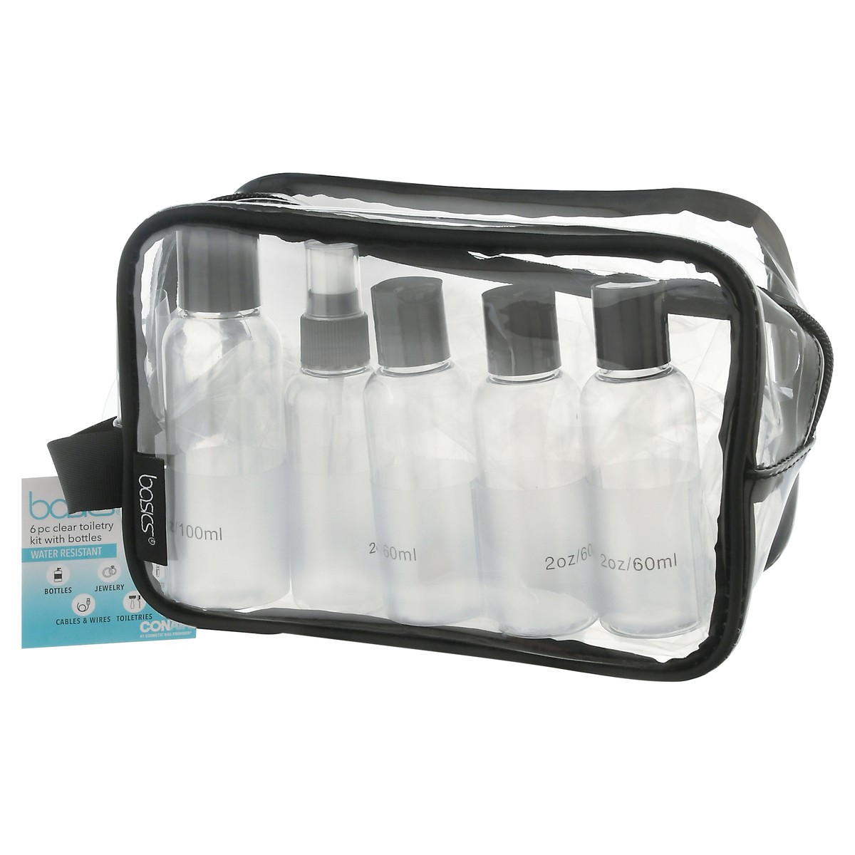 slide 4 of 9, Allegro Basics Clear Toiletry Kit with Bottles, 1 ct