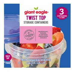 Giant Eagle Medium Twist Top Containers, 3 Count