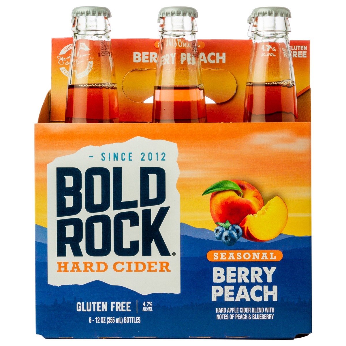 slide 1 of 5, Bold Rock Seasonal Berry Peach 6pk Btl, 6 ct