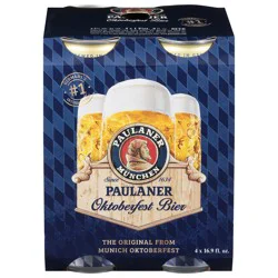 Paulaner Oktoberfest Beer, 4 x 16.9 fl oz Cans
