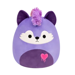 Squishmallows Purple Girly Goth Wolf with Mohawk and Melting Heart Plush