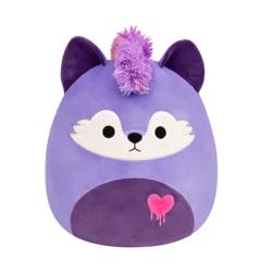 Squishmallows Purple Girly Goth Wolf with Mohawk and Melting Heart Plush
