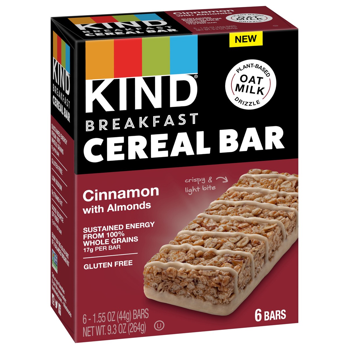 slide 2 of 9, KIND Breakfast Cereal Bars, Gluten Free Snacks, Cinnamon with Almonds, 9.3oz Box (6 Bars), 9.3 oz
