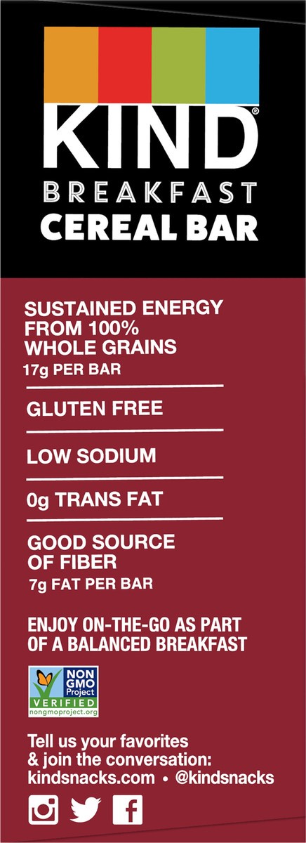 slide 5 of 9, KIND Breakfast Cereal Bars, Gluten Free Snacks, Cinnamon with Almonds, 9.3oz Box (6 Bars), 9.3 oz