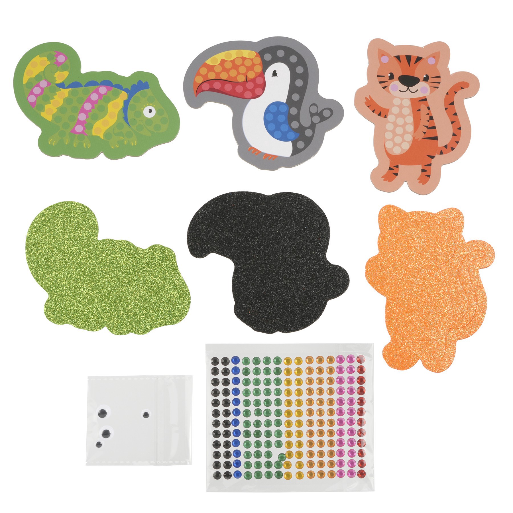 slide 2 of 2, Jungle Animal Gem Craft Kit By Creatology, 6 in x 0.6 in