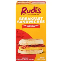 Rudi's Egg & Cheese Frittata with Bacon Breakfast Sandwiches, 2 ea