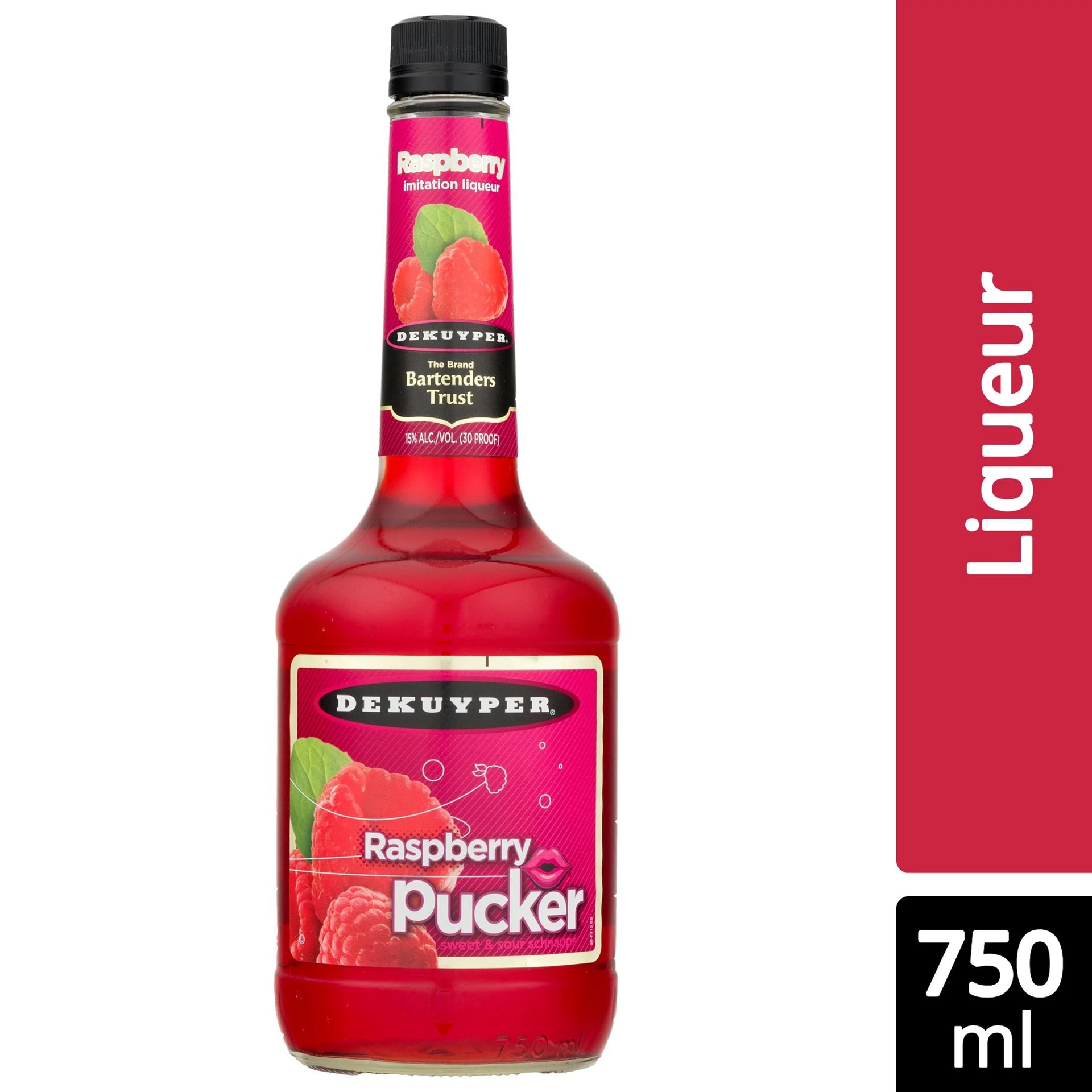 slide 1 of 1, DeKuyper Pucker Raspberry Schnapps Liqueur 750 ml, 750 ml