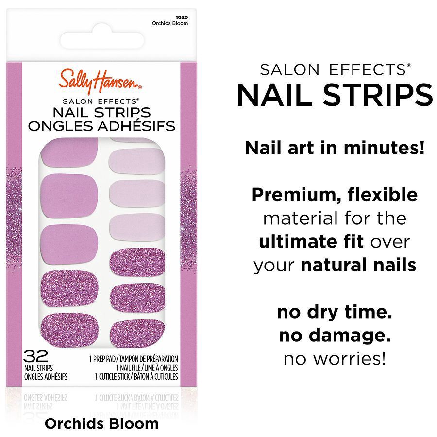 slide 3 of 5, Sally Hansen Salon Effects Nail Strips - Orchids Bloom, 1 ct