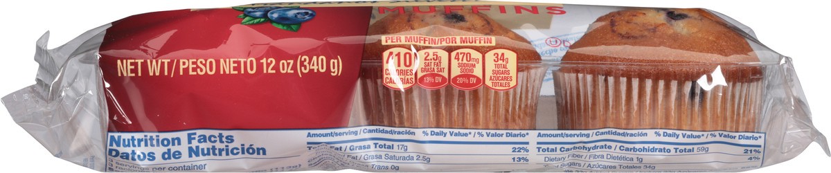 slide 8 of 9, Otis Spunkmeyer Blueberry Muffins 3Pk, 12 oz