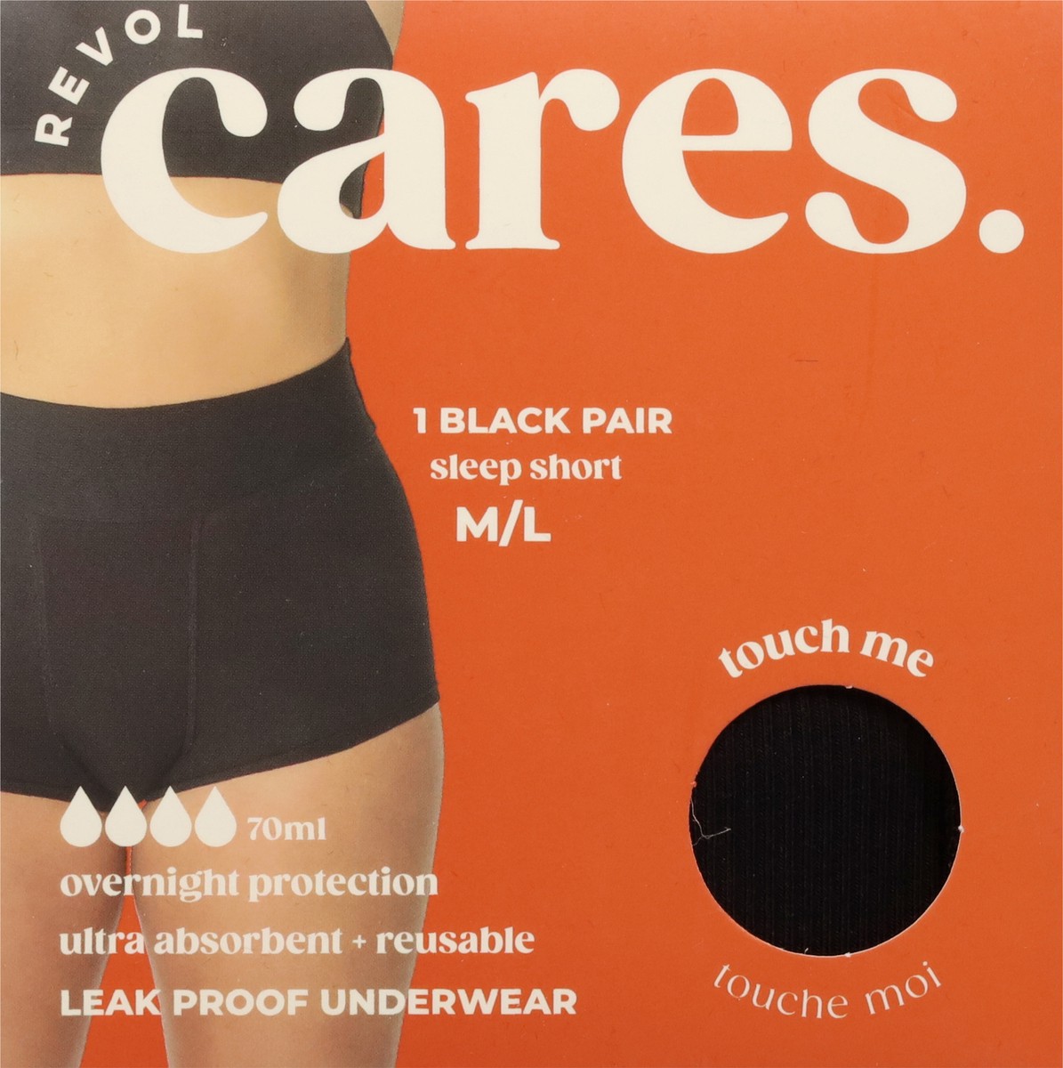 slide 7 of 12, Revol Cares Black Sleep Short MD/LG 1 ea, 1 ct