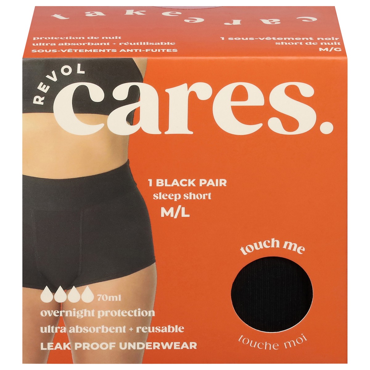 slide 6 of 12, Revol Cares Black Sleep Short MD/LG 1 ea, 1 ct