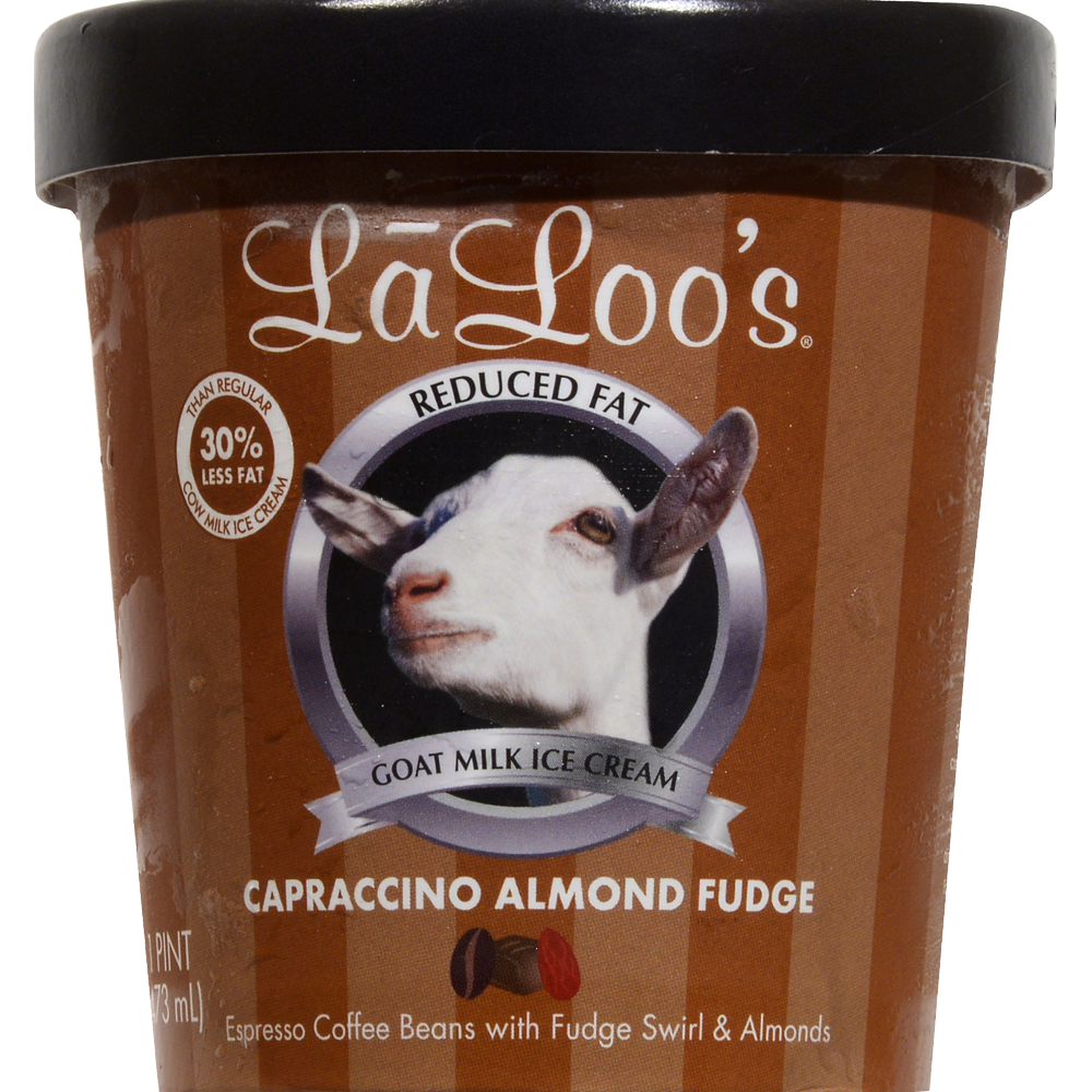 slide 1 of 1, Laloo's La Loo's Capraccino Almond Fudge, 16 oz