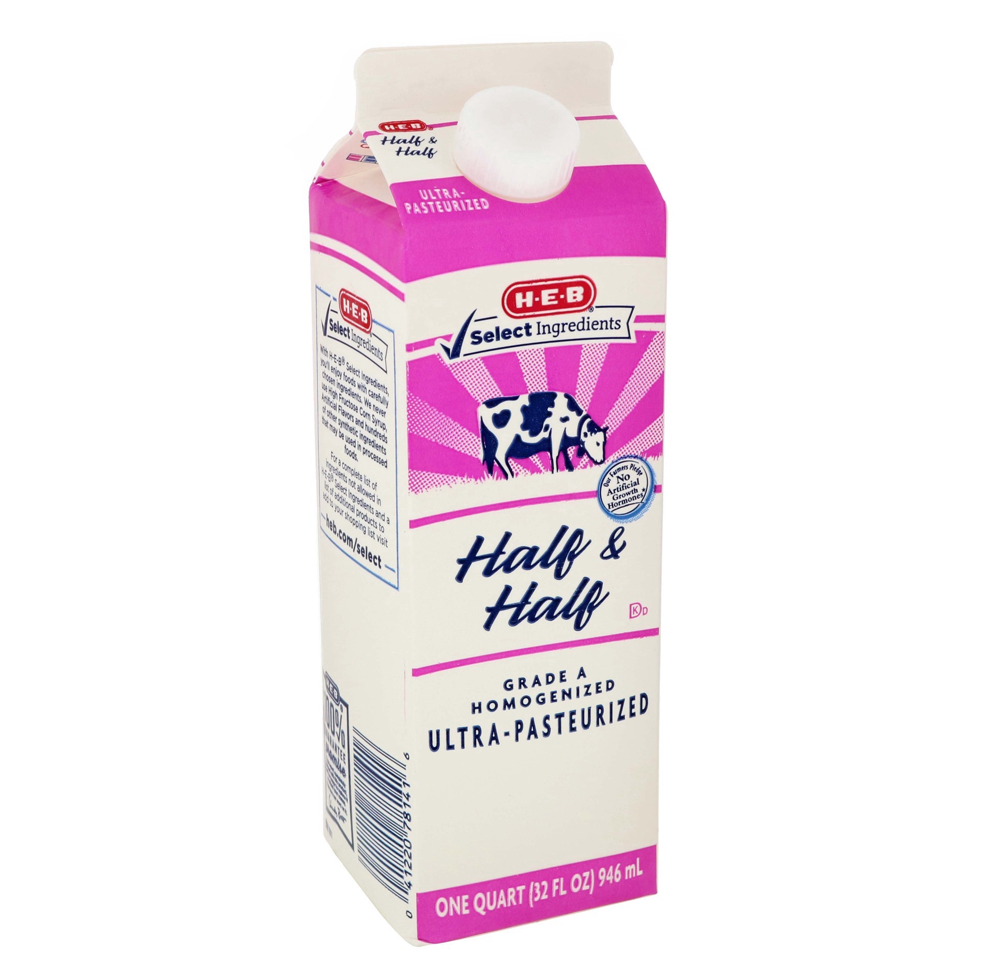 slide 1 of 1, H-E-B Half & Half, 32 oz