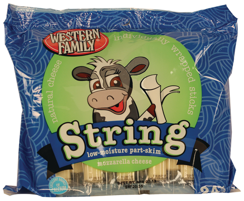 slide 1 of 1, Western Family Mozzarella String Cheese, 24 oz