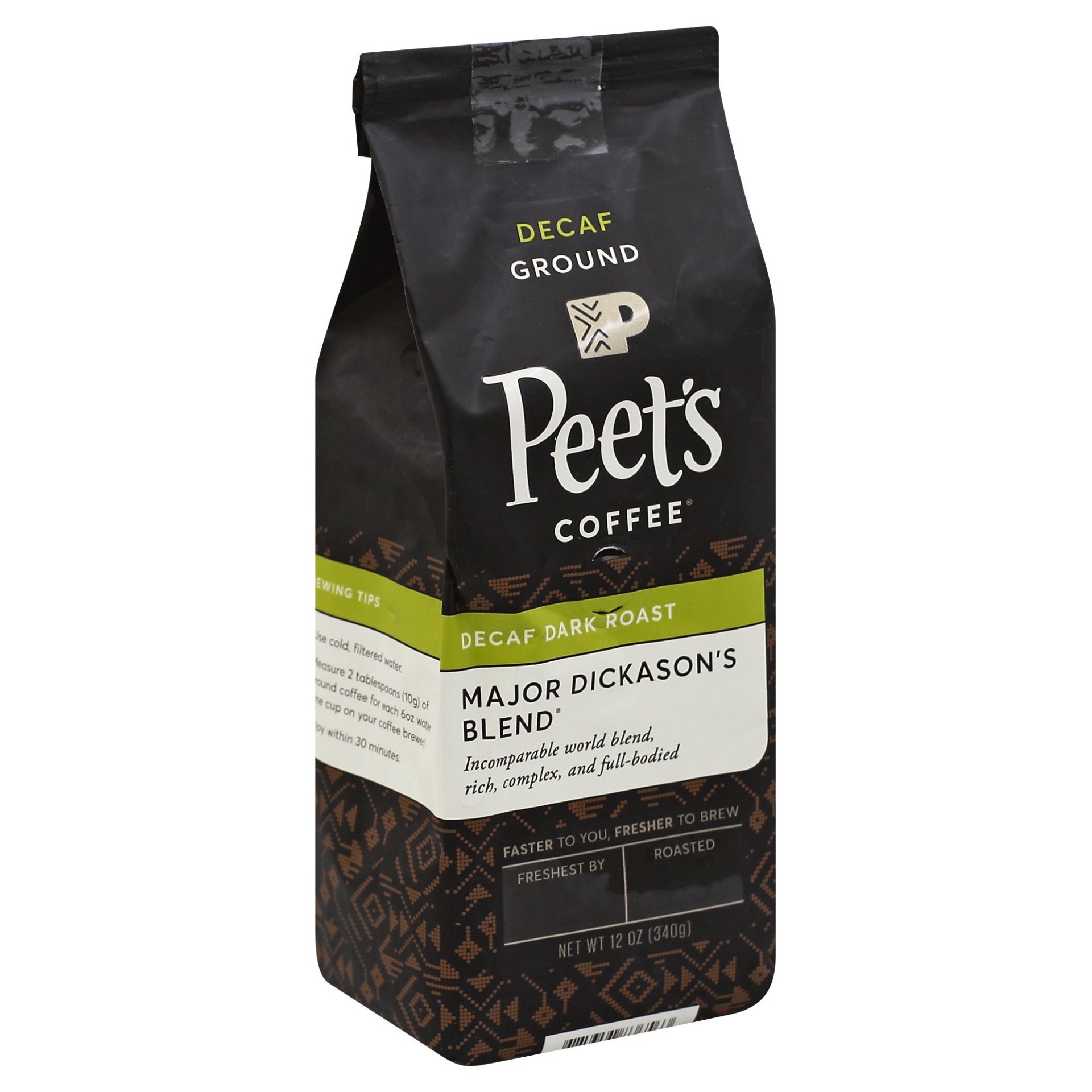 slide 1 of 6, Peet's Coffee Major Dickasons Blend Decaf Dark Roast Ground Coffee - 12 oz, 12 oz