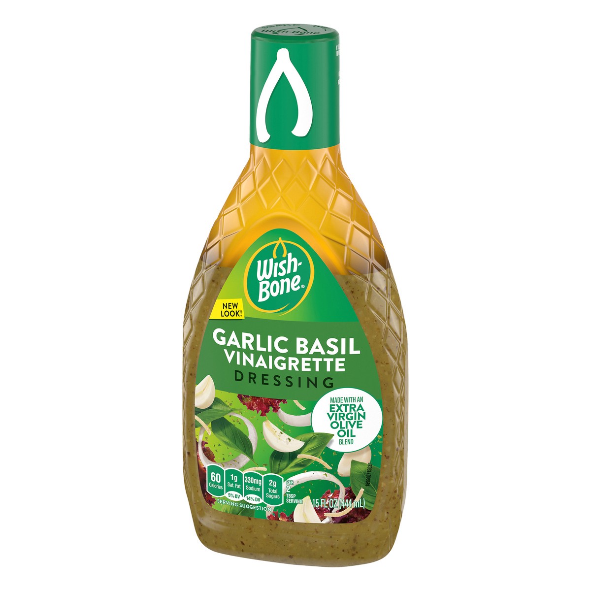 slide 7 of 12, Wish-Bone Extra Virgin Olive Oil Blend Garlic Basil Italian Salad Dressing, 15 fl. oz., 15 fl oz