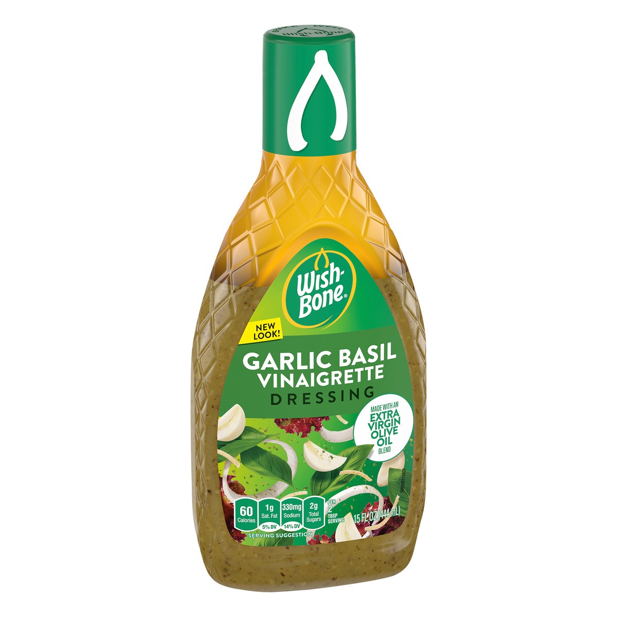 slide 4 of 12, Wish-Bone Extra Virgin Olive Oil Blend Garlic Basil Italian Salad Dressing, 15 fl. oz., 15 fl oz
