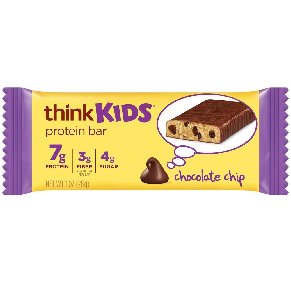 slide 2 of 3, thinkThin think! Kids Chocolate Chip Bars - 5ct, 5 ct