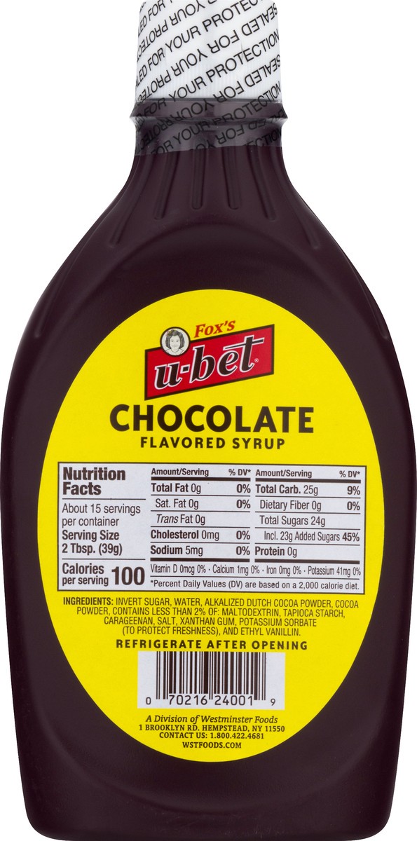 slide 6 of 11, Fox's U-Bet Chocolate Flavored Syrup 22 oz, 22 oz