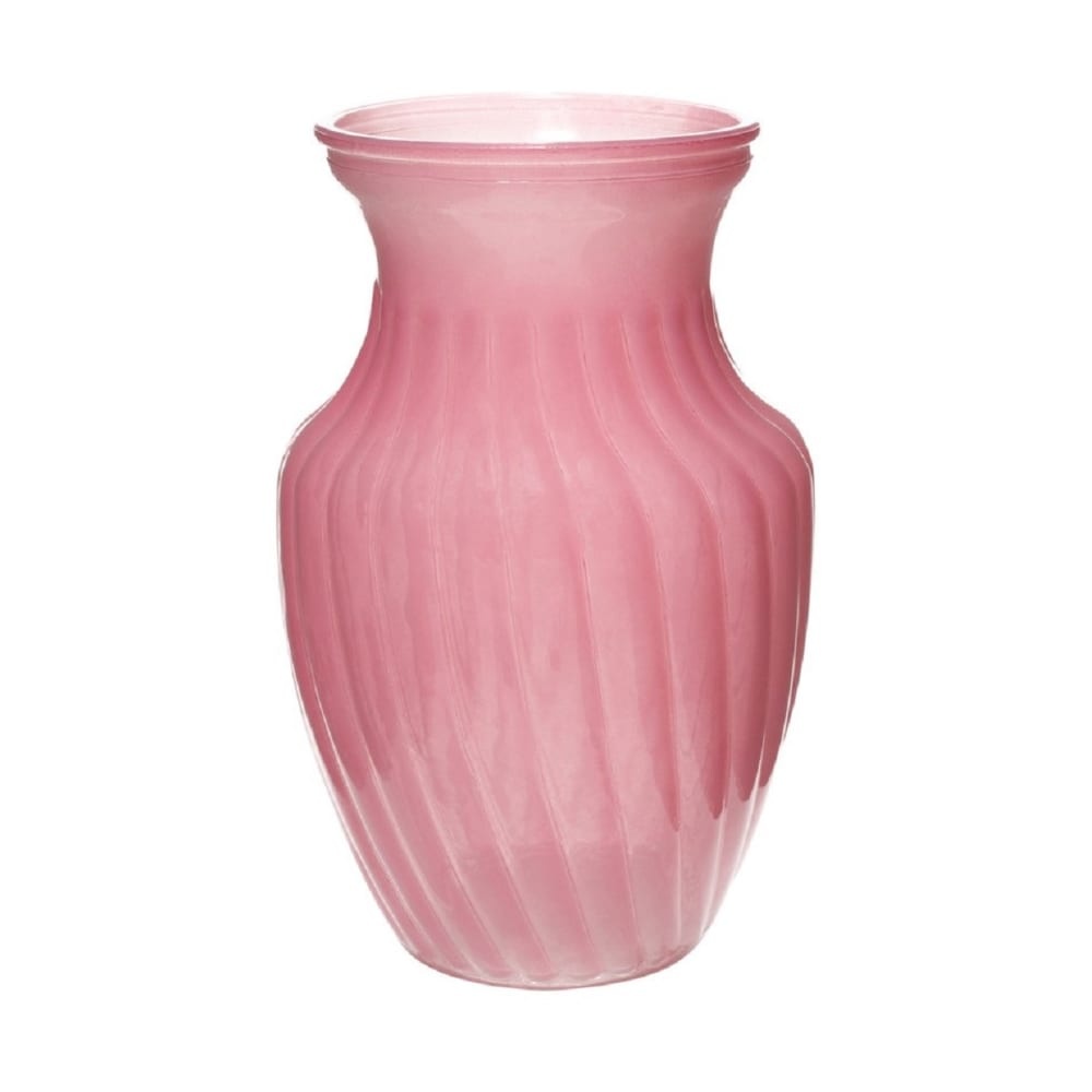 slide 1 of 1, Glass Rose Vase - Pink Matte, 8 in