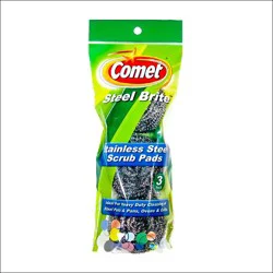 Comet Steel Brite S/S Scrub Pads - 3 pk