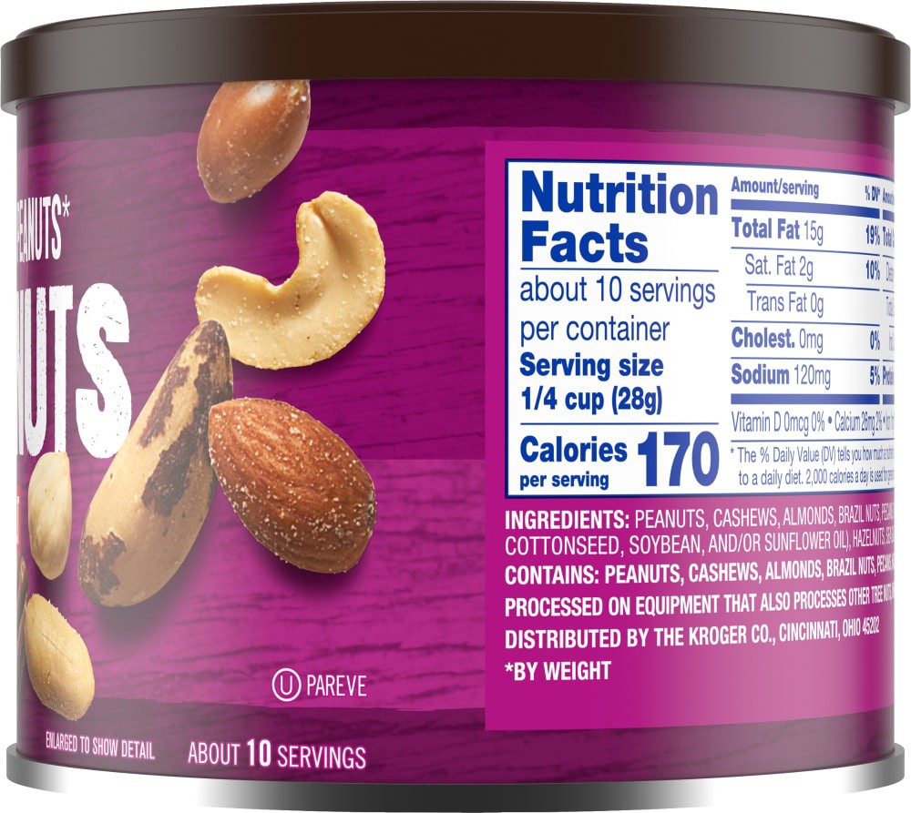 slide 3 of 3, Kroger Salted With Sea Salt Mixed Nuts, 10.3 oz