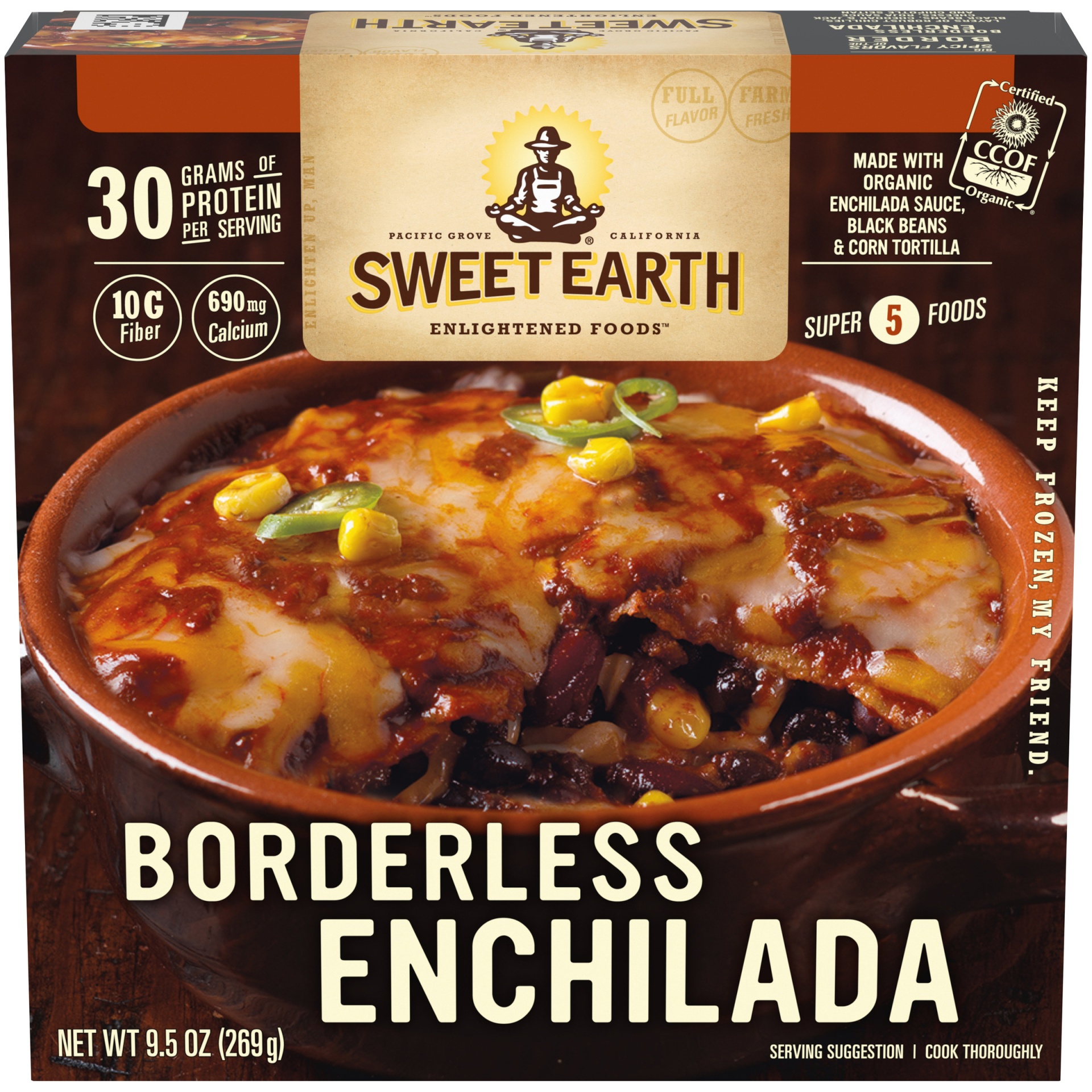 slide 1 of 10, SWEET EARTH Borderless Enchilada 9oz Bowl, 9.5 oz