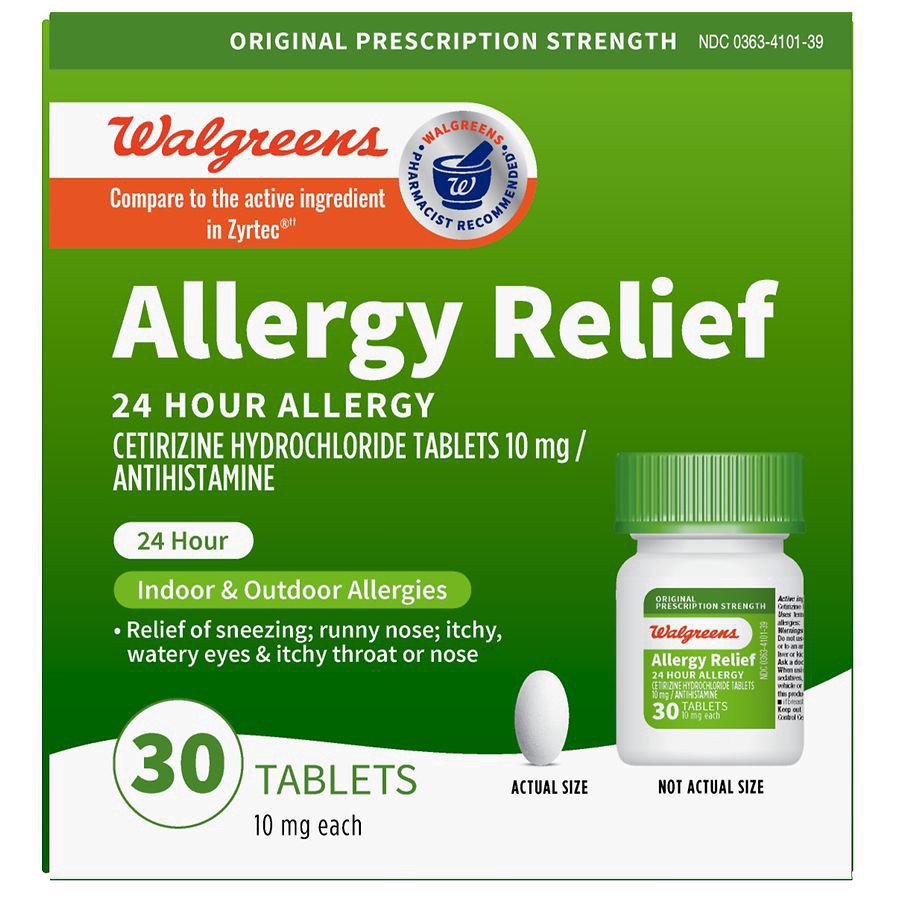slide 1 of 5, Walgreens Wal-Zyr Cetirizine Hydrochloride Tablets, 14 ct
