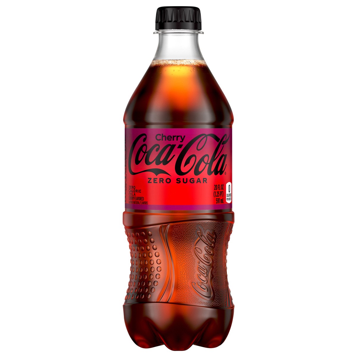 slide 1 of 7, Coca-Cola Cherry Zero Bottle, 20 fl oz, 20 fl oz