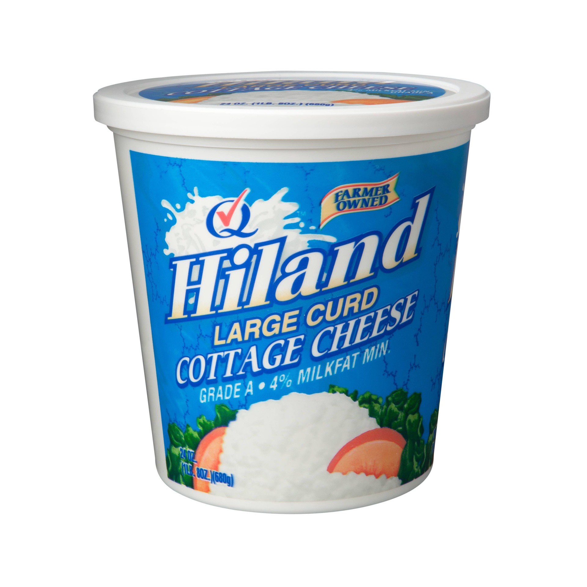 slide 1 of 1, Prairie Farms Hiland Large Curd Cottage Cheese, 24 oz