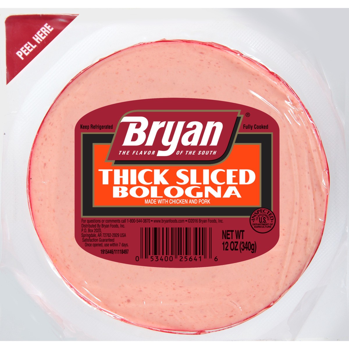 slide 1 of 5, Bryan Thick Sliced Bologna Deli Lunch Meat, 12 oz, 12 oz