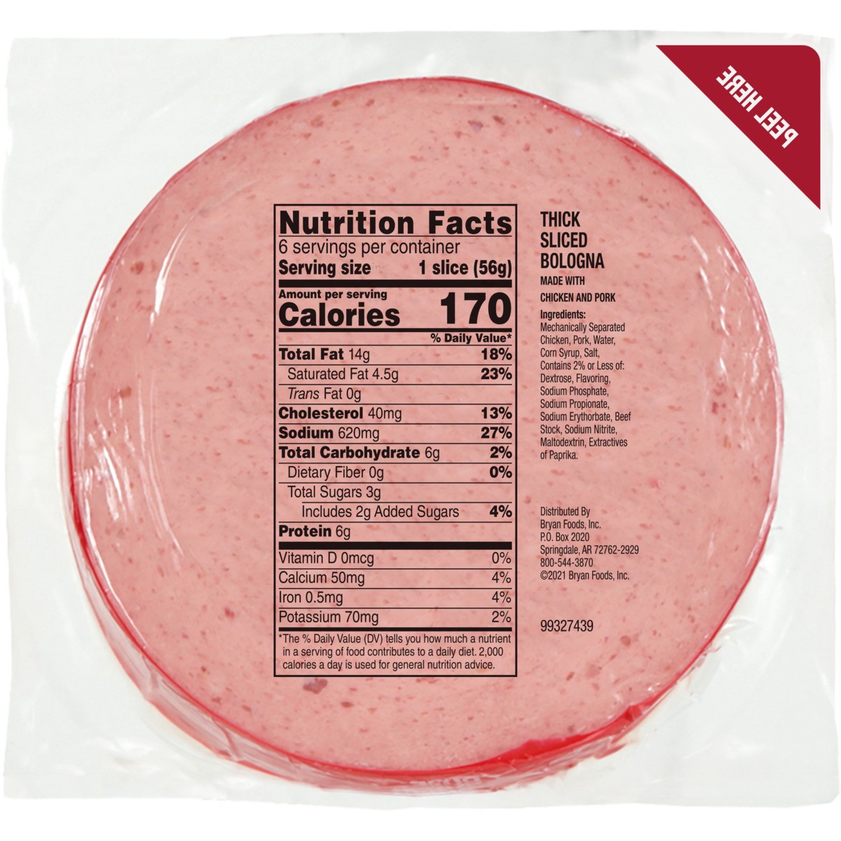 slide 2 of 5, Bryan Thick Sliced Bologna Deli Lunch Meat, 12 oz, 340.19 g