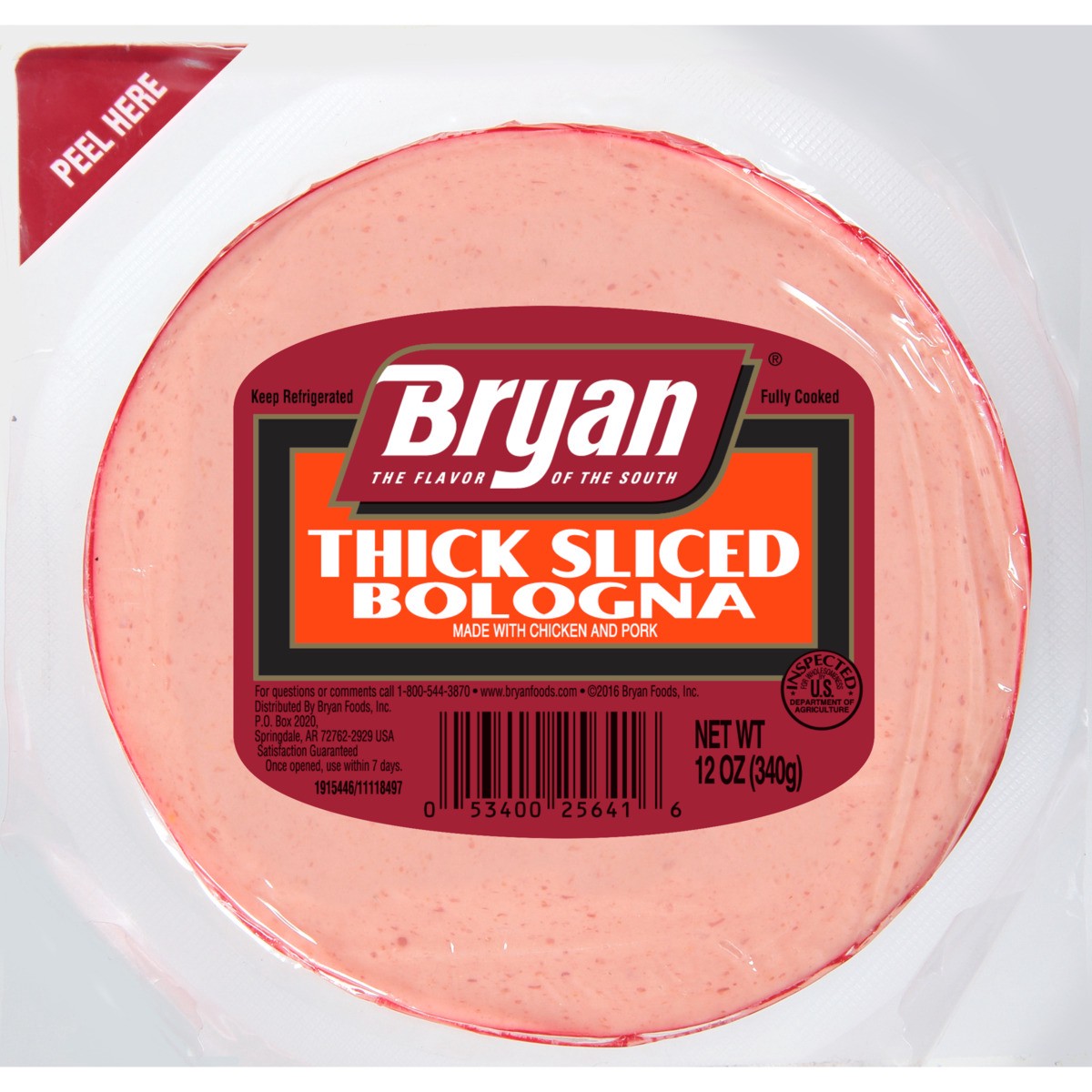 slide 3 of 5, Bryan Thick Sliced Bologna Deli Lunch Meat, 12 oz, 340.19 g