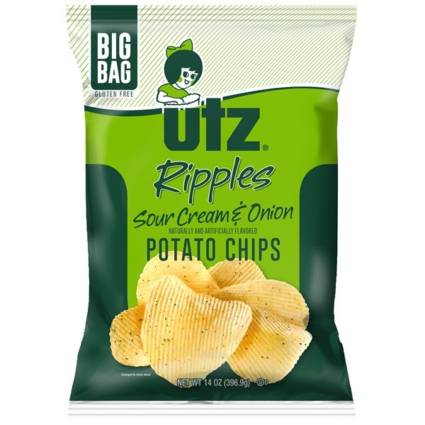 slide 1 of 1, Utz Big Bag Sour Cream & Onion Chips, 14 oz