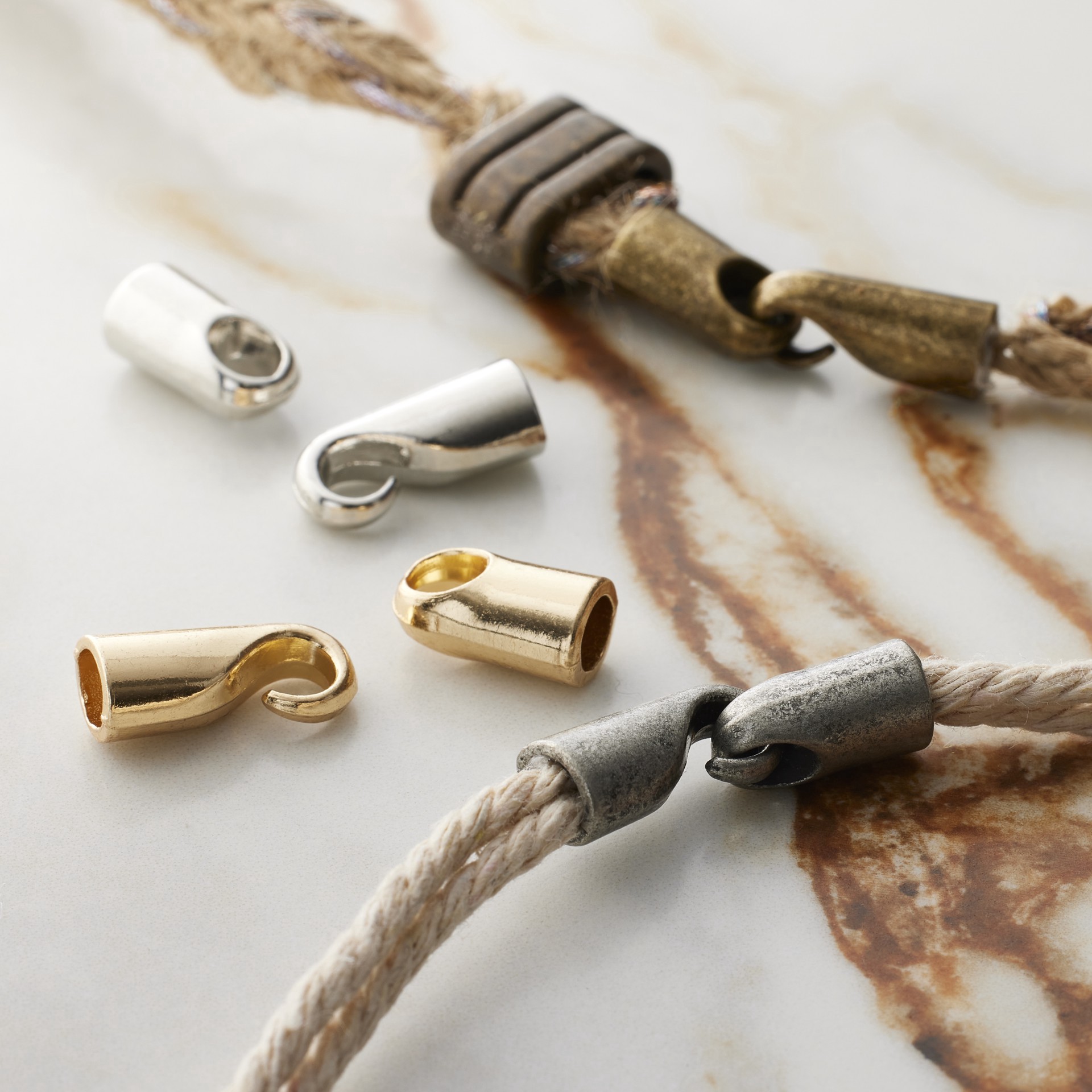 slide 2 of 3, 7mm Cord End Cap Closure Sets By Bead Landing, 7mm