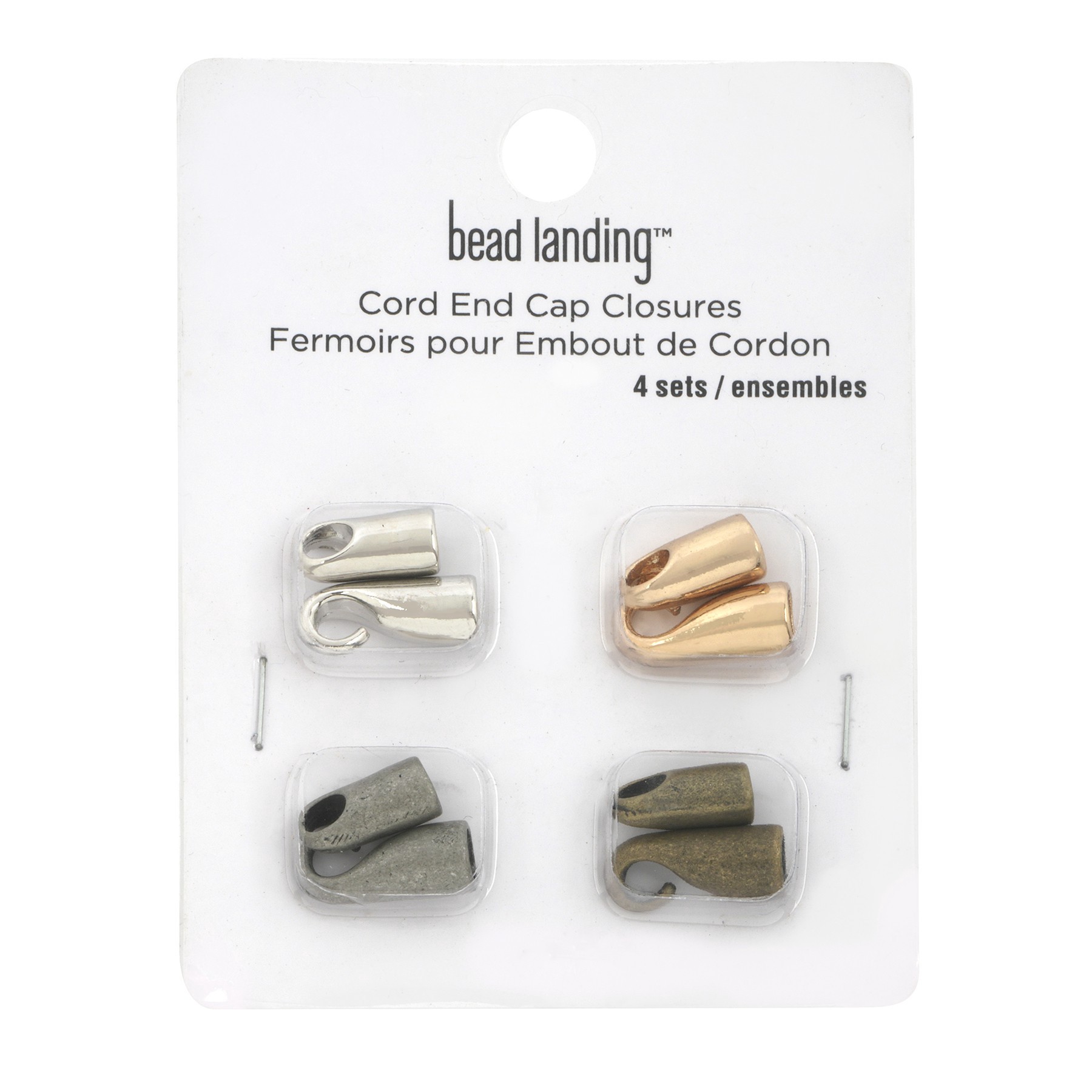 slide 3 of 3, 7mm Cord End Cap Closure Sets By Bead Landing, 7mm