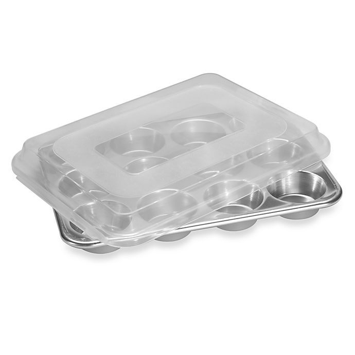 slide 1 of 1, Nordic Ware 12-Cup Aluminum Muffin Pan with Lid, 1 ct