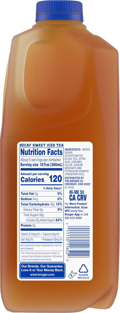 slide 1 of 2, Kroger Decaffeinated Sweet Iced Tea, 64 fl oz