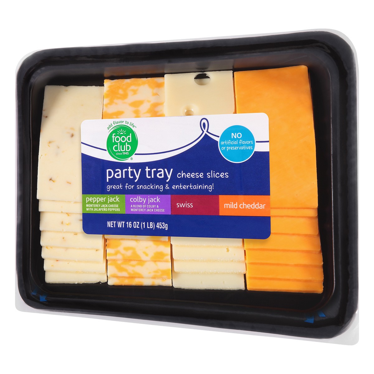 slide 2 of 9, Food Club Party Tray Cheese Slices 16 oz, 16 oz