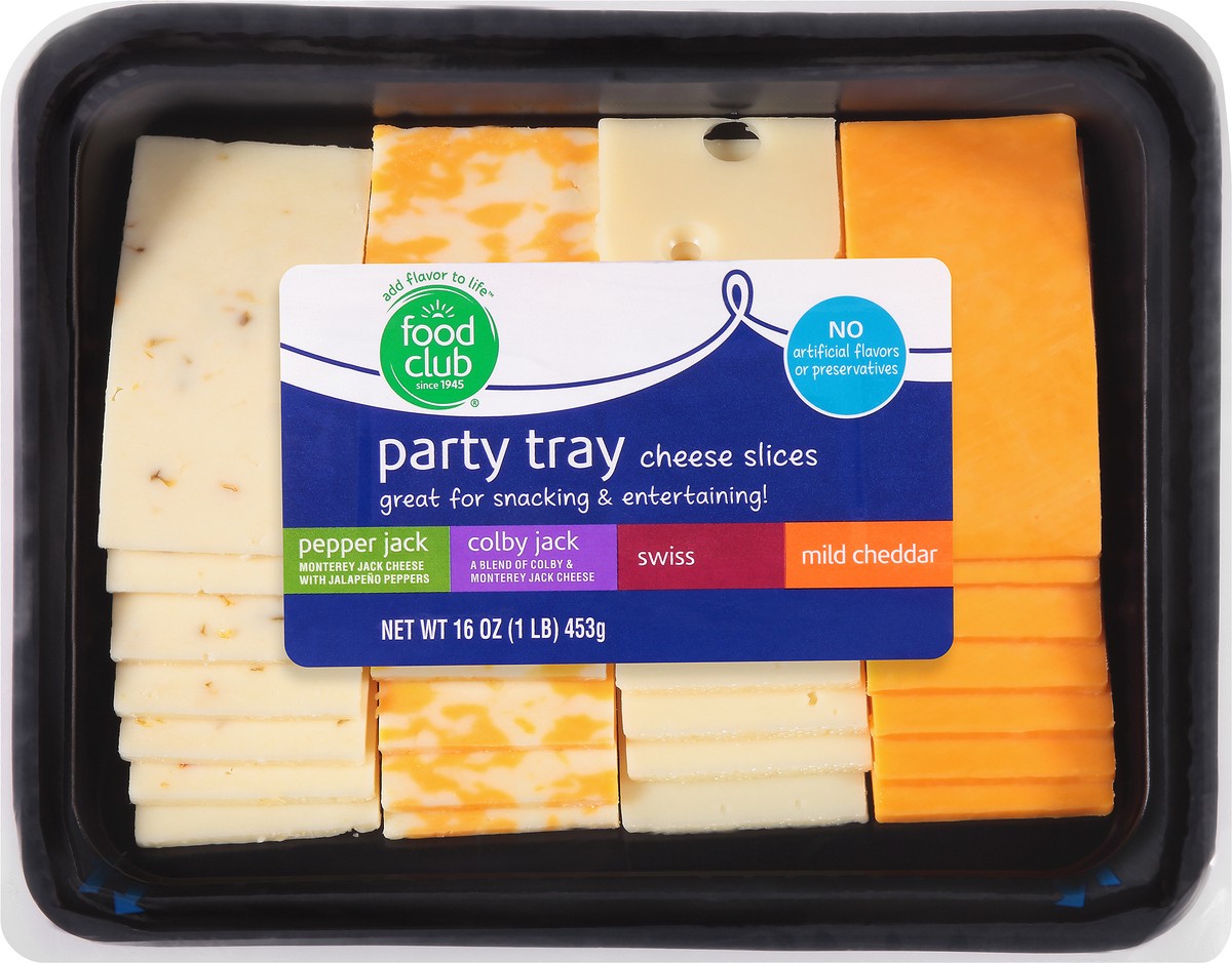 slide 6 of 9, Food Club Party Tray Cheese Slices 16 oz, 16 oz